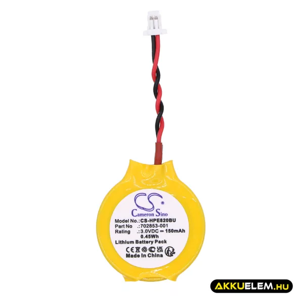 Utángyártott HP CMOS / BackUp Lithium elem 3V 150mAh 702853-001 - CameronSino