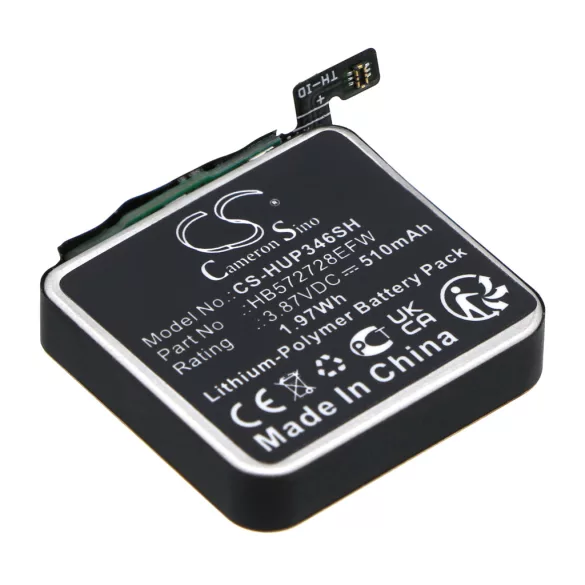 Utángyártott Huawei Okosóra Li-Polymer akkumulátor 3.87V 510mAh HB572728EFW - CameronSino