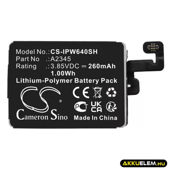 Utángyártott Apple Okosóra Li-Polymer akkumulátor 3.85V 260mAh A2345 - CameronSino