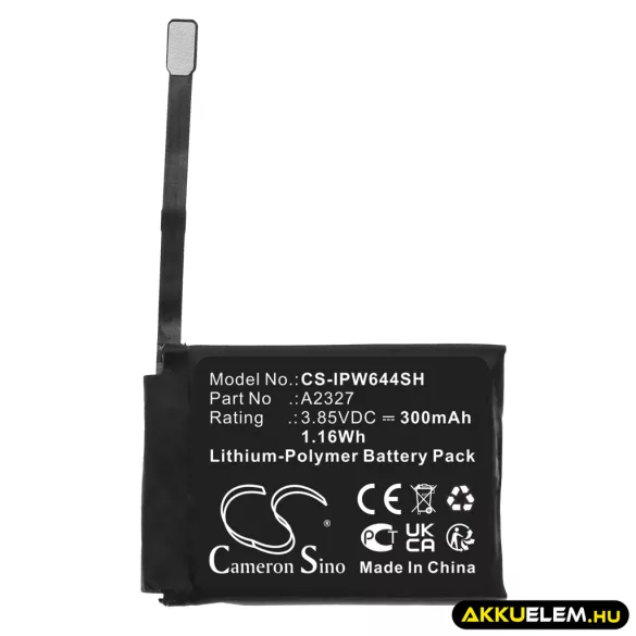 Utángyártott Apple Okosóra Li-Polymer akkumulátor 3.85V 300mAh A2327 - CameronSino