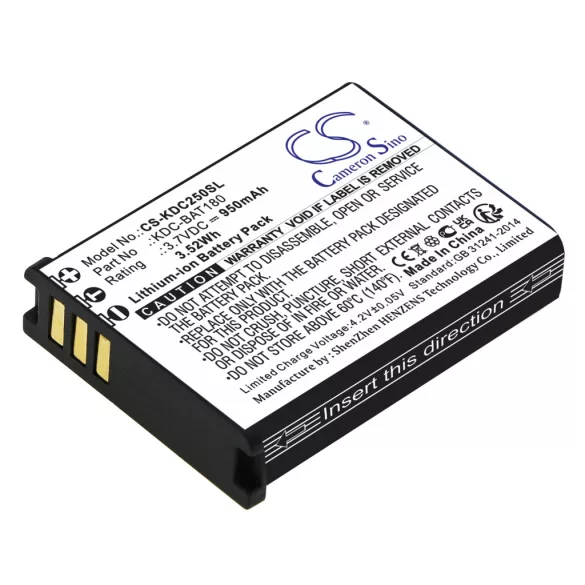 Utángyártott KOAMTAC Vonalkód szkenner Li-ion akkumulátor 3.7V 950mAh KDC-BAT180 - CameronSino