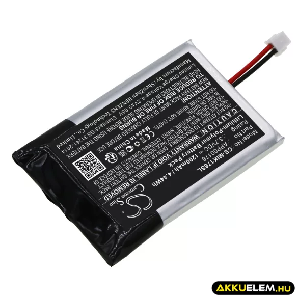 Utángyártott MINN KOTA Távirányító Li-Polymer akkumulátor 3.7V 1200mAh APP00176, APP176180321450 - CameronSino