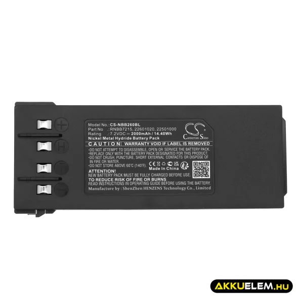 Utángyártott NBB Daru távirányító Ni-MH akkumulátor 7.2V 2000mAh 2.250.1000, 2.250.2010 - CameronSino