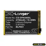 Utángyártott Oppo mobil Li-Polymer akkumulátor 3.87V 4750mAh BLP851 - CameronSino