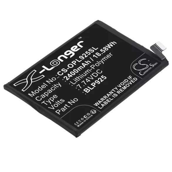 Utángyártott Oppo mobil Li-Polymer akkumulátor 7.74V 2400mAh BLP925 - CameronSino