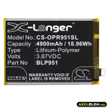 Utángyártott Oppo mobil Li-Polymer akkumulátor 3.87V 4900mAh BLP951 - CameronSino