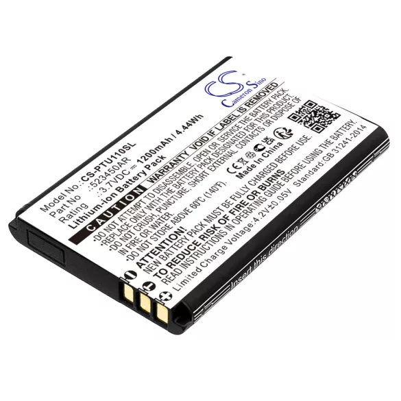 Utángyártott Panasonic mobil Li-ion akkumulátor 3.7V 1200mAh 523450AR, 523450AR-E - CameronSino