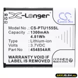 Utángyártott Panasonic mobil Li-ion akkumulátor 3.7V 1300mAh 454854AR, 454854AR-E - CameronSino
