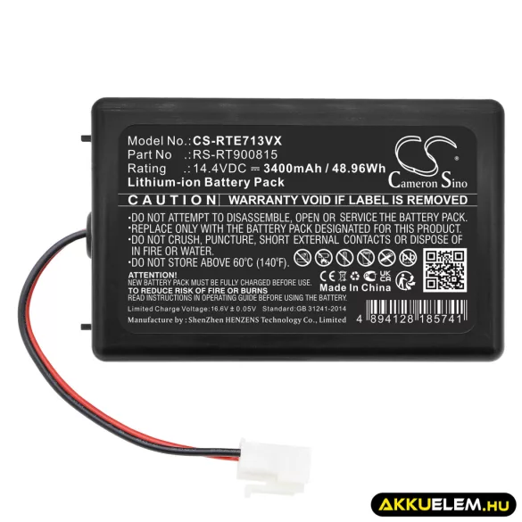 Utángyártott Rowenta porszívó Li-ion akkumulátor 14.4V 3400mAh RS-RT900815 - CameronSino
