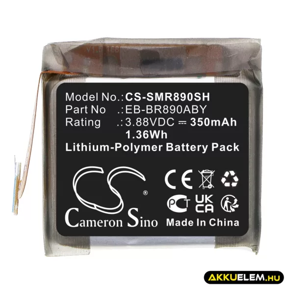 Utángyártott Samsung Okosóra Li-Polymer akkumulátor 3.88V 350mAh EB-BR890ABY, GH43-05066A - CameronSino