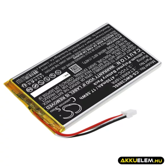 Utángyártott Swing Caddie GPS Li-Polymer akkumulátor 3.7V 4750mAh ET4968116PA - CameronSino