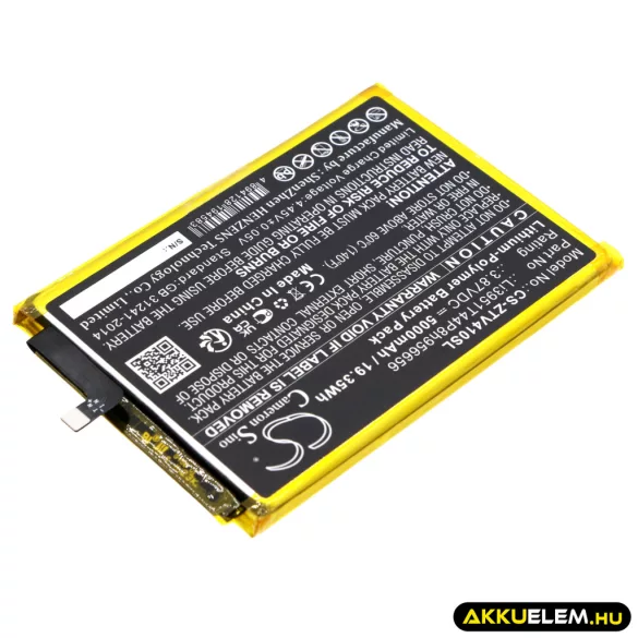 Utángyártott ZTE mobil Li-Polymer akkumulátor 3.87V 5000mAh Li3951T44P8h956656 - CameronSino