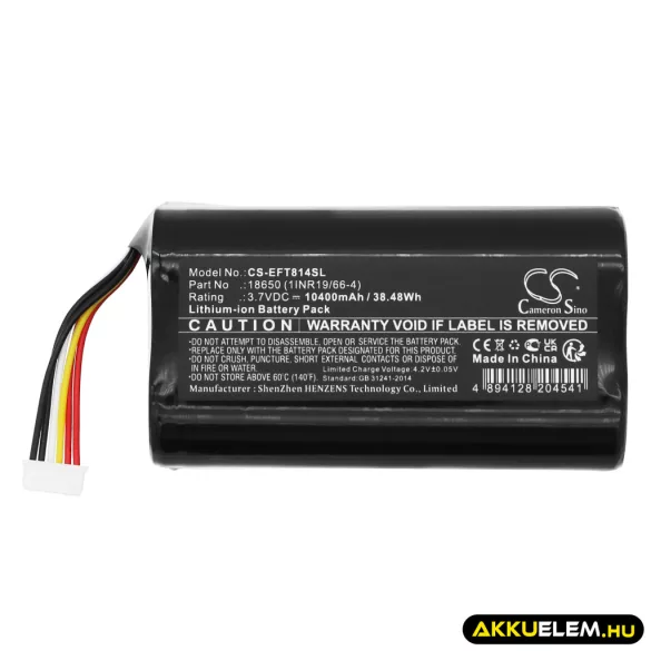 Utángyártott Eufy biztonsági kamera Li-ion akkumulátor 3.7V 10400mAh 18650 (1INR19/66-4) - CameronSino