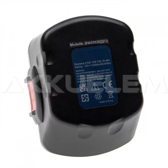 BOSCH BAT045 12V 3300mAh utángyártott akkumulátor - VHBW