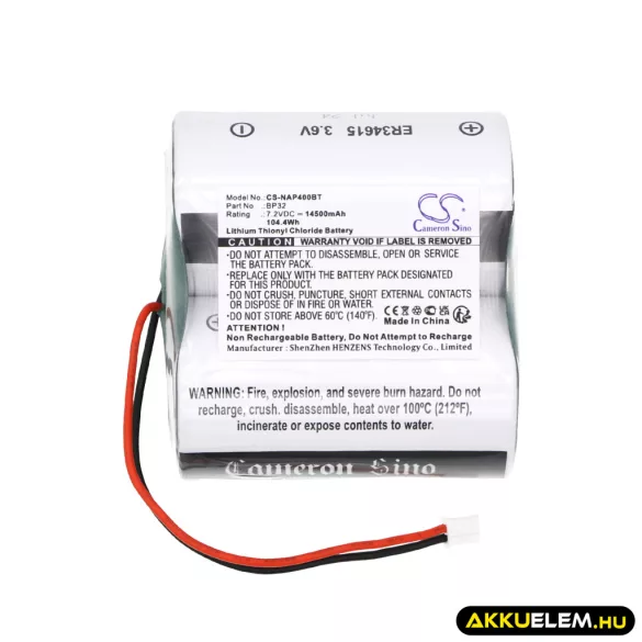 Utángyártott Noxalarm Riasztó rendszer Li-SOCl2 elem 7.2V 14500mAh BP32 - CameronSino