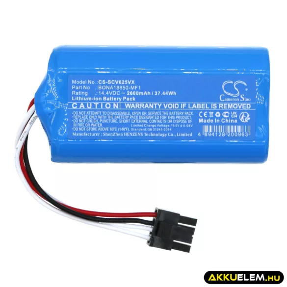 Utángyártott Sencor porszívó Li-ion akkumulátor 14.4V 2600mAh BONA18650-MF1, 4INR19/66 - CameronSino