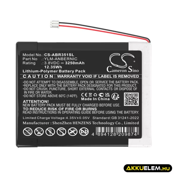 Utángyártott Anbernic Játékkonzol Li-Polymer akkumulátor 3.8V 3250mAh YLM-ANBERNIC - CameronSino