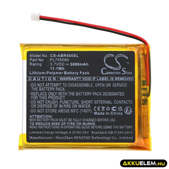 Utángyártott Anbernic Játékkonzol Li-Polymer akkumulátor 3.7V 3000mAh FL755060 - CameronSino