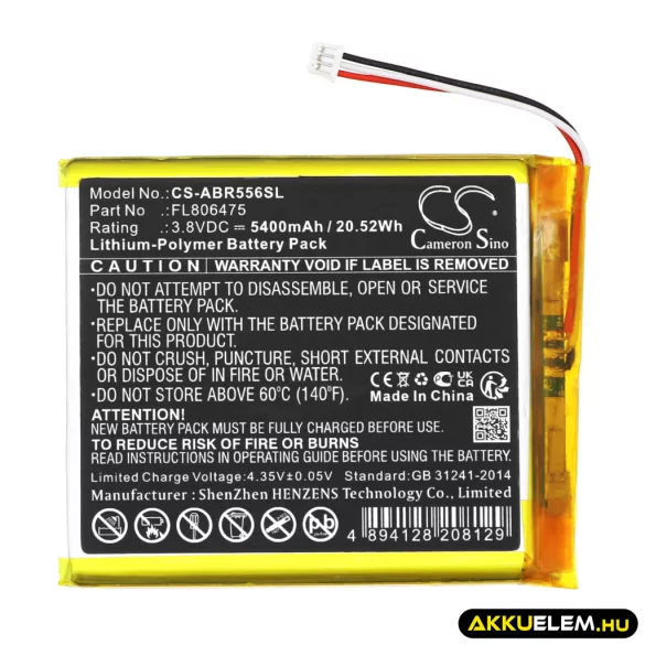 Utángyártott Anbernic Játékkonzol Li-Polymer akkumulátor 3.8V 5400mAh FL806475 - CameronSino