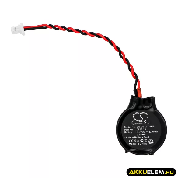Utángyártott Dell CMOS / BackUp Lithium akkumulátor 3V 220mAh 0928.13 - CameronSino
