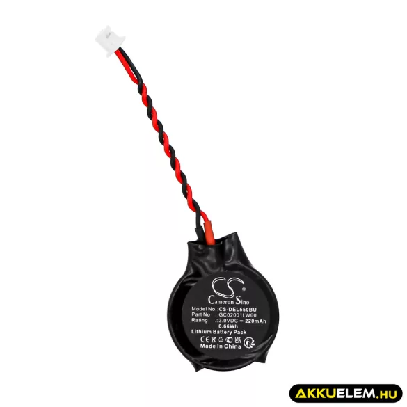 Utángyártott Dell CMOS / BackUp Lithium akkumulátor 3V 220mAh GC02001LW00 - CameronSino