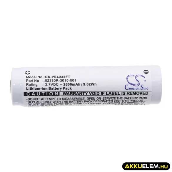 Utángyártott Pelican Zseblámpa Li-ion akkumulátor 3.7V 2600mAh 02380R-3010-000E, 02380R-3010-001 - CameronSino