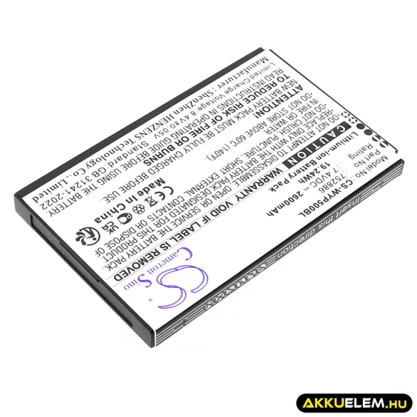 Utángyártott Wiseasy Fizetési terminál Li-ion akkumulátor 7.4V 2600mAh 752886 - CameronSino