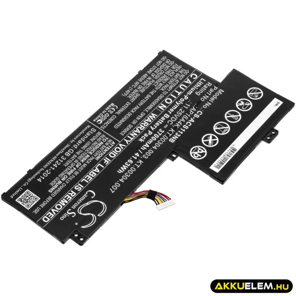 Utángyártott Acer laptop Li-Polymer akkumulátor 11.25V 3700mAh AP16A4K, KT.00304.003 - CameronSino
