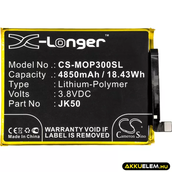 Utángyártott Motorola mobil Li-Polymer akkumulátor 3.8V 4850mAh JK50 - CameronSino