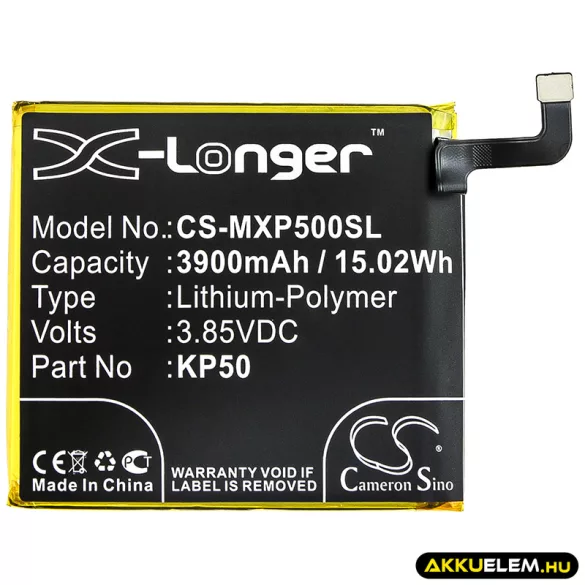 Utángyártott Motorola mobil Li-Polymer akkumulátor 3.85V 3900mAh KP50 - CameronSino