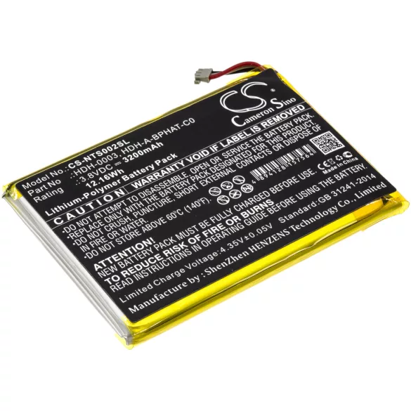 Utángyártott Nintendo Játékkonzol Li-Polymer akkumulátor 3.8V 3200mAh HDH-A-BPHAT-C0, HDH-003 - CameronSino