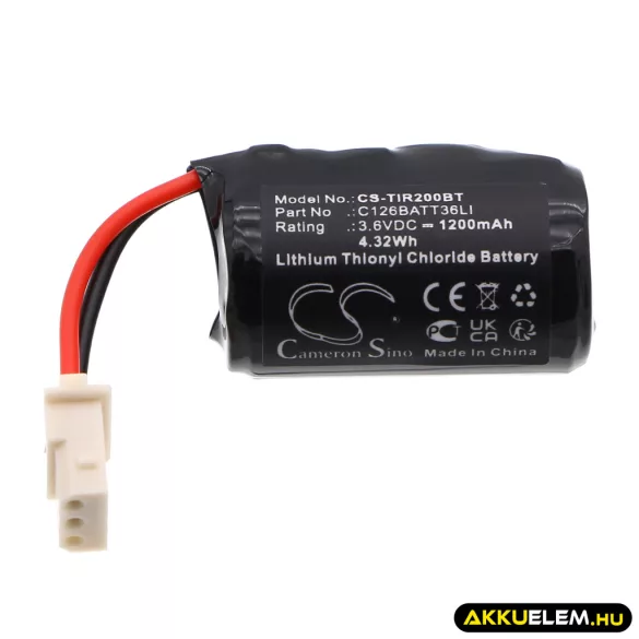 Utángyártott Technoalarm Riasztó rendszer Li-SOCl2 elem 3.6V 1200mAh C126BATT36LI - CameronSino