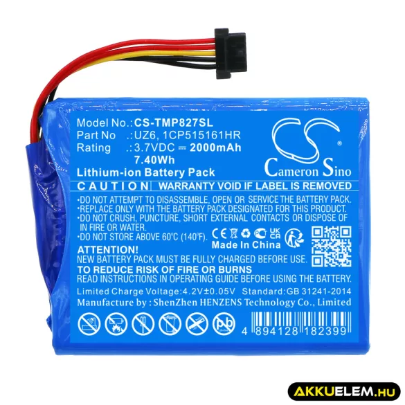 Utángyártott TomTom GPS Li-ion akkumulátor 3.7V 2000mAh UZ6, 1CP515161HR - CameronSino