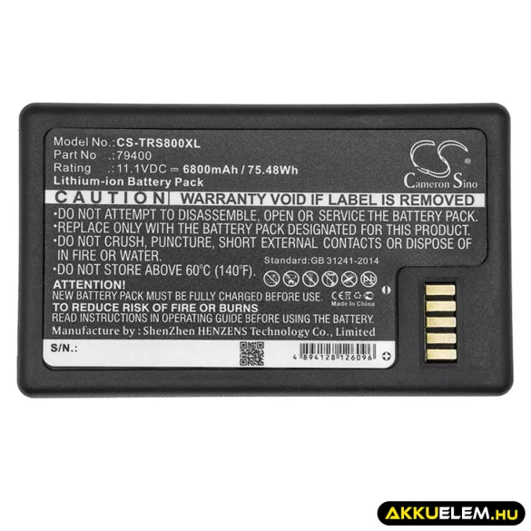 Utángyártott Trimble egyéb Li-ion akkumulátor 11.1V 6800mAh 79400, 99511-30 - CameronSino