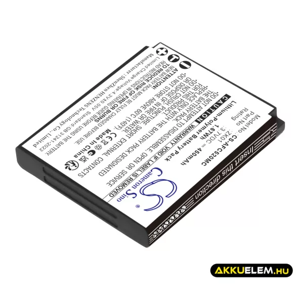 Utángyártott AgfaPhoto Kamera Li-Polymer akkumulátor 3.7V 450mAh ZK01 - CameronSino