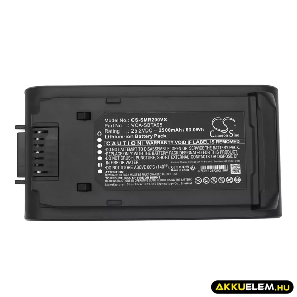Utángyártott Samsung porszívó Li-ion akkumulátor 25.2V 2500mAh DJ96-00242A, VCA-SBTA95 - CameronSino