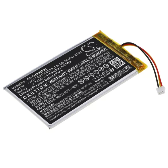 Utángyártott SumUp Fizetési terminál Li-Polymer akkumulátor 3.7V 1100mAh A037-001180SAA, PS-GB-304583-010H - CameronSino