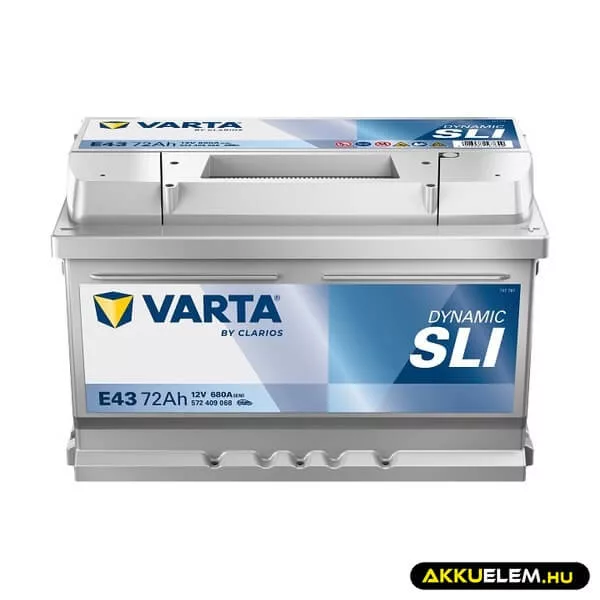72Ah Varta Dinamic E43 autó akkumulátor JOBB+ (572 409 068)