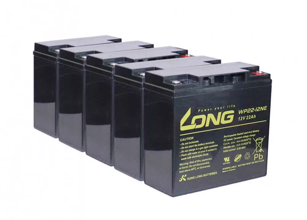 E-kerékpár akkucsomag 60V = 5 * 12V 22Ah Long WP22-12NE