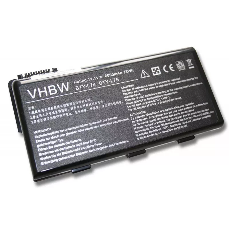 MSI BTY-L74 BTY-L75 6600mAh utángyártott akkumulátor MSI BTY-L74 BTY-L75 6600mAh utángyártott akkumulátor