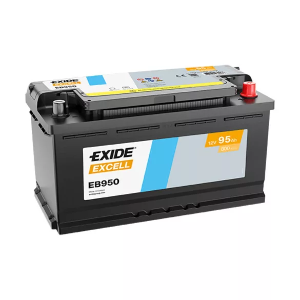 95Ah EXIDE Excell EB950 autó akkumulátor JOBB+