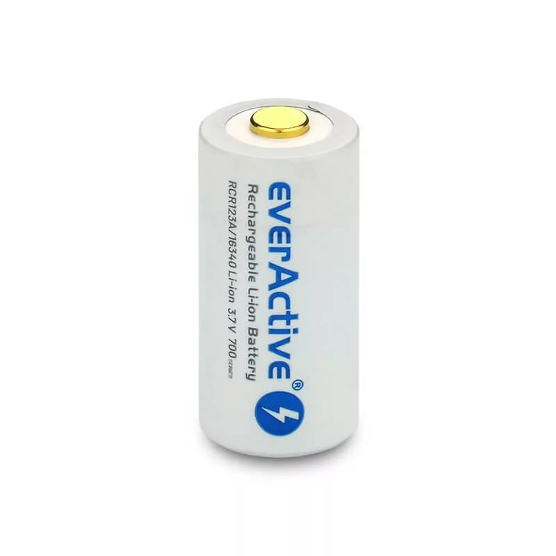 everActive 16340 3,7V 700mAh li-ion akkumulátor micro USB bemenettel everActive 16340 3,7V 700mAh li-ion akkumulátor micro USB bemenettel