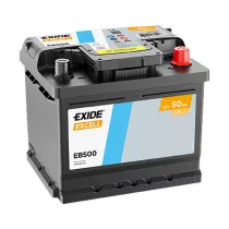 50Ah EXIDE Excell EB500 autó akkumulátor JOBB+