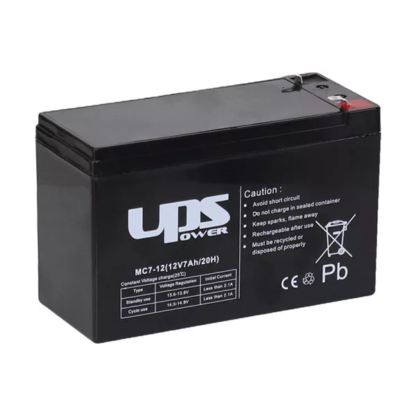 UPS Power 12V 7Ah zselés akkumulátor (MC7-12) UPS Power 12V 7Ah zselés akkumulátor (MC7-12)