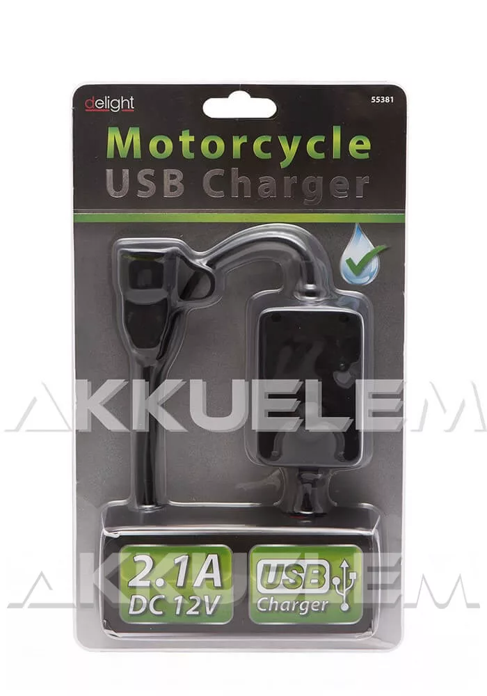 USB motoros adapter biztosítékkal, cseppálló 2,1A 20340