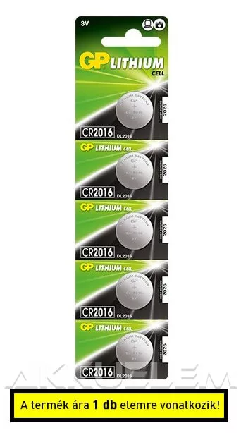 GP CR 2016 3V lítium gombelem