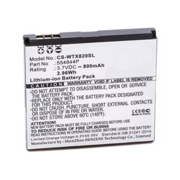 Wayteq 554844p 3,7V 800mAh utángyártott akkumulátor - VHBW