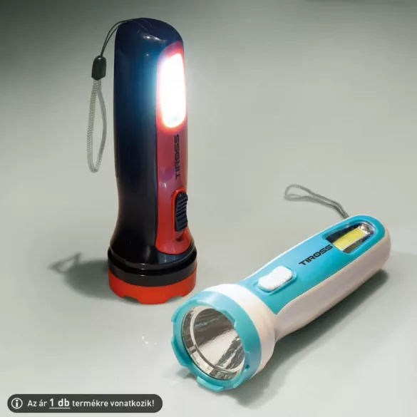 Kézilámpa 1W LED + 2W COB 120lm LED Tiross TS1911