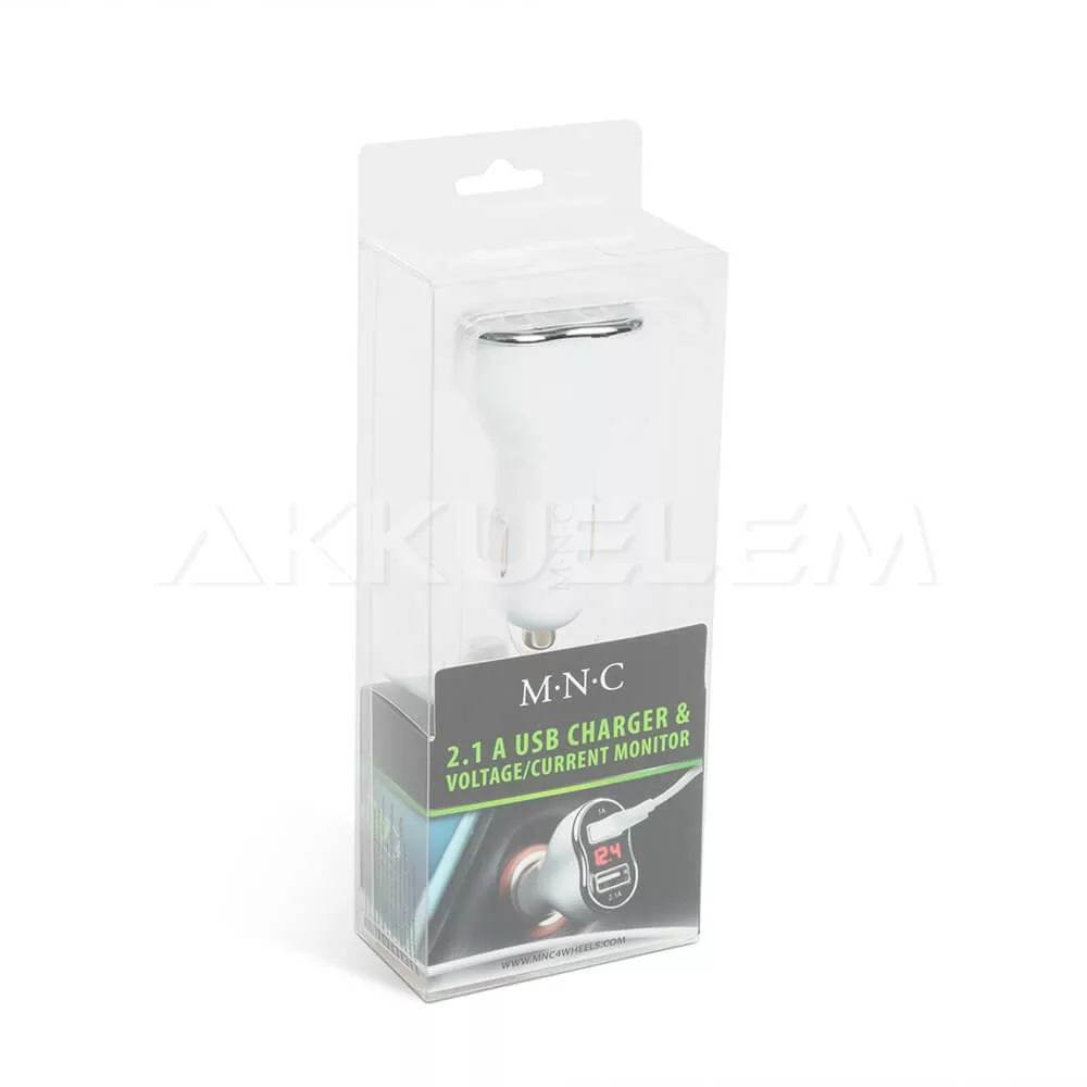 USB adapter autós kijelzős 2.1A Delight 55054WH
