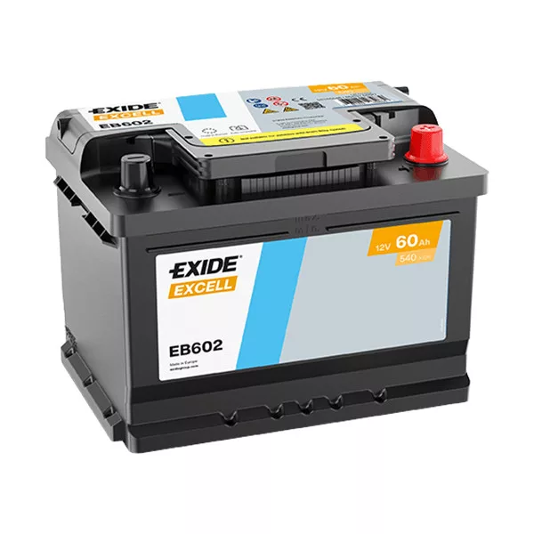 60Ah EXIDE Excell EB602 autó akkumulátor JOBB+ 60Ah EXIDE Excell EB602 autó akkumulátor JOBB+